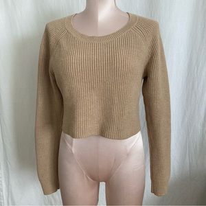 Club Monaco long sleeve Cropped 100% Laine Merinos medium weight Sweater S/P